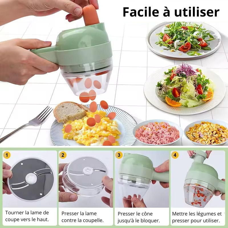 KEYSNA® - Robot Culinaire Électrique 4-en-1