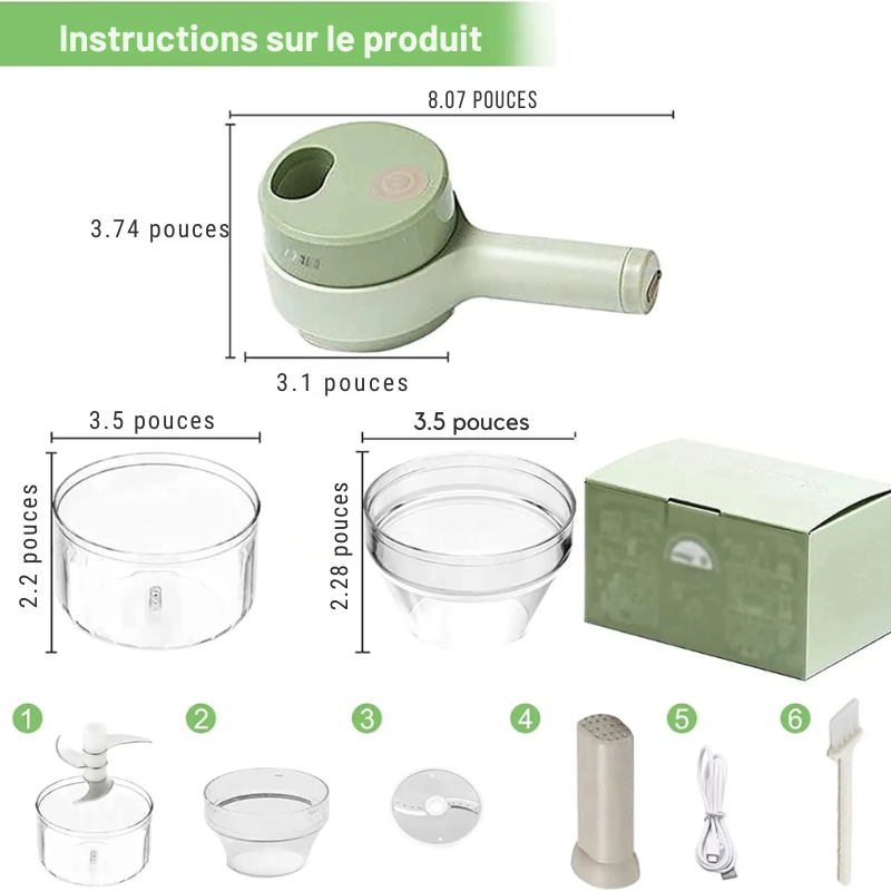 KEYSNA® - Robot Culinaire Électrique 4-en-1
