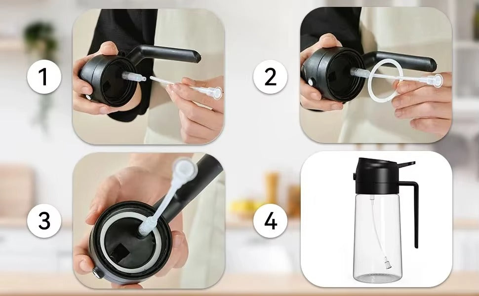 Vaporisateur d'Huile 2 en 1 en Verre _ Verseur de  liquide pour la Cuisine