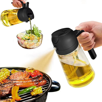 Vaporisateur d'Huile 2 en 1 en Verre _ Verseur de  liquide pour la Cuisine